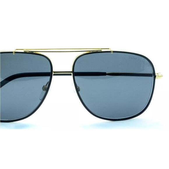 Tom Ford Benton TF0693 Aviator Sunglasses/Case in Black NWT $495 - Picture 11 of 13